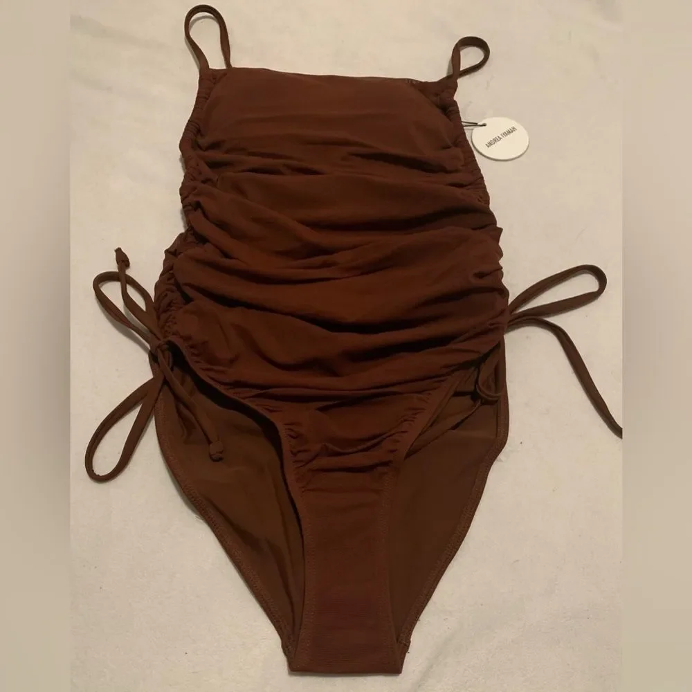 Andrea Iyamah Adan One Piece Swimsuit Cocoa Brown Size XS (US 4-6)